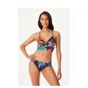 Jessica Simpson MOOD MULTI Island Paradise Twist-Front Bikini Set, Size S